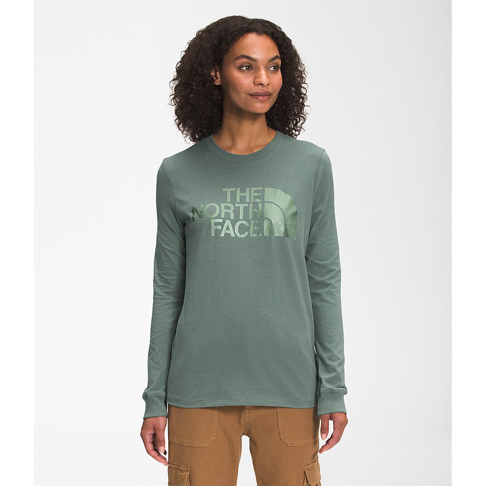 The North Face Long Sleeve Womens Australia - The North Face Long Sleeve Half Dome Green (ABK-706324